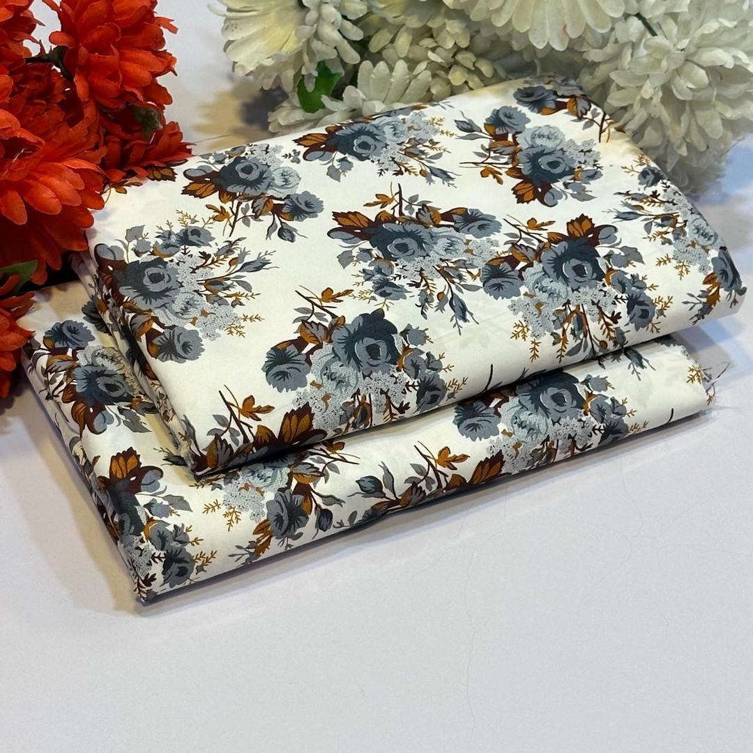 2 Pcs Women's Unstitched Printed Suit